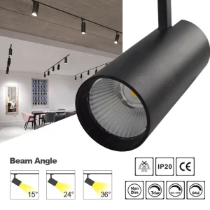 White and Black LED Track Light 40° Adjustable Angle Rail 3-Circuit 4-Wire Track Focus for Store