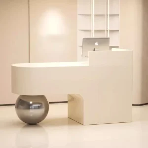 White and Black Small Salon Reception Desk (YY083)