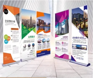 Wide Base Anti Tip Durable Easy Install Roll up Banner for Job Fair