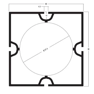 Widely Used Aluminum Profiles 80x80MM Square Profile M System for Aluminum Exhibition Tradeshow Booth