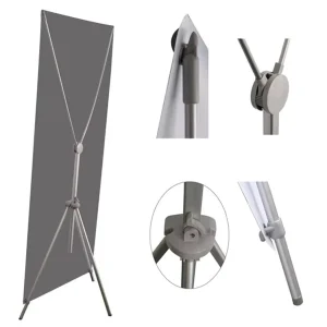 Windproof Exhibition Standing X Banner Stand 80 x 180 cm