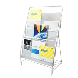Wire Newspaper Display Stand Metal Brochure Shelf Rack