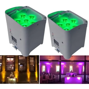 Wireless Battery DJ Par Flat Light 6x18W RGBWA UV 6-in-1 DMX512 Disco Truss Par Wash Uplight