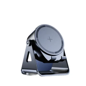 Wireless Induction Rotating Mobile Phone Bracket with RGB LED Lighting and Battery-Powered BT Speaker