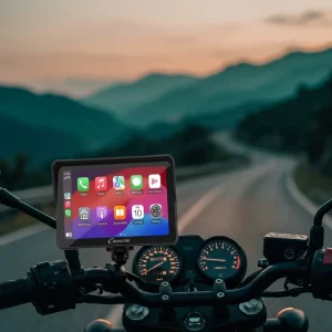 Wireless Motorcycle CarPlay 7-Inch Waterproof GPS Navigator with 2 HD Cameras Aluminum Alloy Compass and Barometer