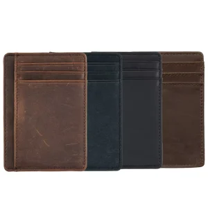 Women’s Slim RFID Genuine Leather Wallet with Keychain and Credit Card Holder