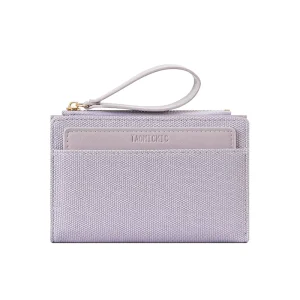 Women’s Soft Leather Bifold Short Zipper Wallet with Multi-Card Pocket