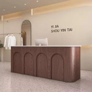 Wood Commercial Reception Desk for Beauty Salon Hotel School