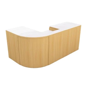 Wood-Finish Supermarket Checkout Counter
