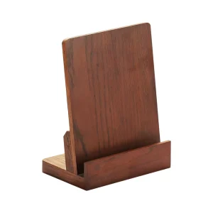 Wood Literature and Brochure Holder with Tablet Stand and Desk Organizer