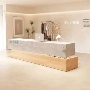 Wood Reception Desk for Hotel, Beauty Salon, School, or Commercial Office