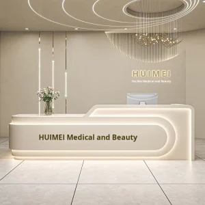 Wood Rectangular Cashier Desk Reception Front Desk for Beauty Salon Training Institution Company