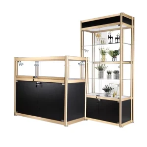 Wood and Glass Watch Display Cabinet for Retail Shops