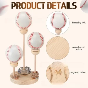 Wooden Baseball Display Stand Baseball Collection Base Desktop Bracelet Ring Stacking Storage Rack Sports Enthusiast Gift