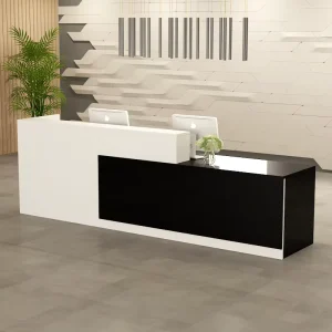 Wooden Black Reception Counter and Front Desk for Beauty Salon