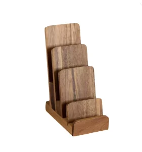 Wooden Card Stand Docking Station Handmade Customizable for Reception Desk Countertop or Wall Use