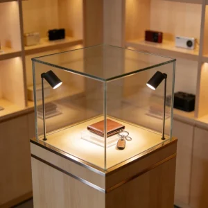 Wooden Corner Collectibles Display Cabinet for Retail Shops