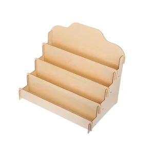 Wooden Countertop Retail Display Rack, Tiered Craft Fair Stand for Farmers Market Storage
