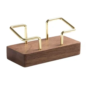 Wooden Desktop Business Card Holder and Name Card Organizer Display Stand