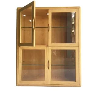 Wooden Display Cabinet Rack for Kitchen Tableware, Dishes, and Bowls