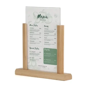 Wooden Display Holder for Menus Signs or Photos