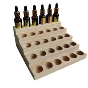 Wooden Essential Oil Bottle Display Stand and Travel Presentation Holder