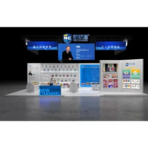 Wooden Exhibition Booth Design with Truss Ceiling System for European and Middle East Expos