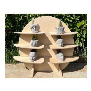 Wooden Five-Tier Non-Folding Storage and Display Stand for Home or Office