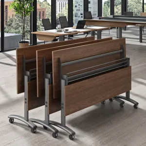 Wooden Folding Office Conference Table Modern Design Hotel Home Office Eco-Friendly Foldable School Use