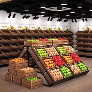 Wooden Fruit and Vegetable Display Stand