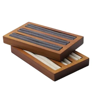Wooden Jewelry Display Stand and Organizer for Rings, Earrings, and Ear Studs
