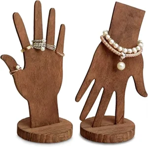 Wooden Jewelry Display Stand for Bracelets and Rings