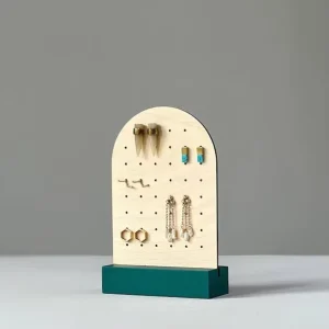 Wooden Jewelry Displaying Stand Pegboard Display Stand for Earrings Necklace