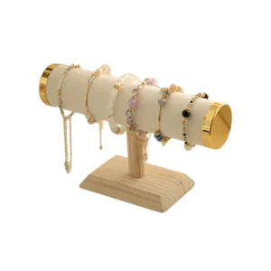 Wooden Jewelry Organizer and Display Stand with Watch and Bracelet Holders