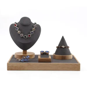 Wooden Jewelry Ring and Earring Display Tray