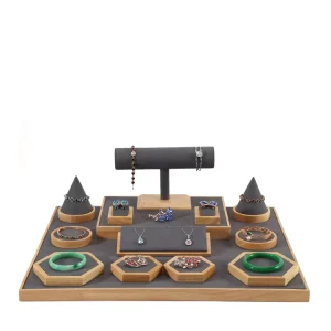 Wooden Jewelry Ring and Earring Display Tray