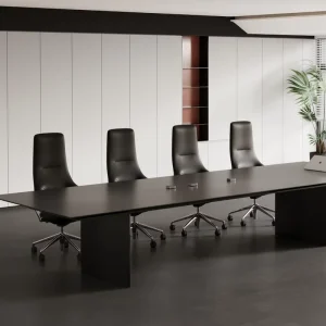 Wooden Long Conference Table and Chairs for 6-8 People