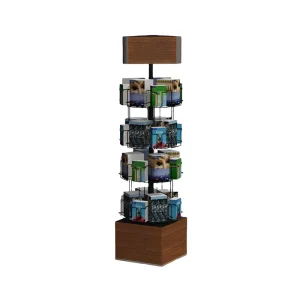 Wooden MDF Display Rack for Postcards Comic Books Gift Cards and Magazines, Customizable Size and Color