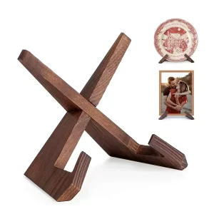 Wooden Plate Stand for Display 6.5 Inch Plate Holder Display Stand Wooden Picture Frame Stand