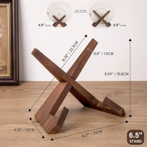 Wooden Plate Stand for Display 6.5 Inch Plate Holder Display Stand Wooden Picture Frame Stand