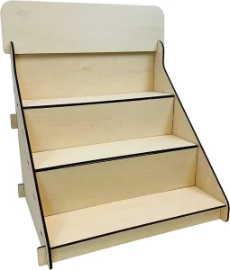 Wooden Portable Retail Table Display Stand Countertop 3 Step Riser Craft Shows Farmers Markets Tradeshows No Hardware Assembly