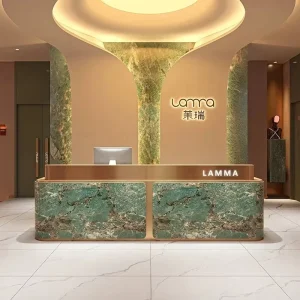 Wooden Reception Counter for Beauty Salon & Medical Spa Eco Friendly Durable Design with Custom Color and Varnished Finish