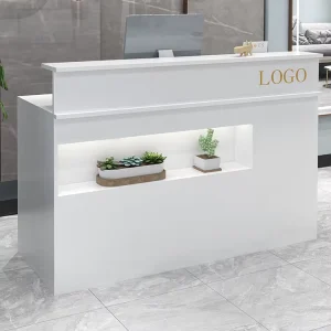 Wooden Rectangle Reception Counter for Office Building Hospital