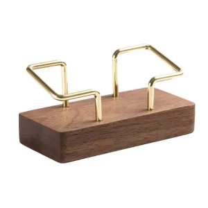 Wooden Single-Tier Business Card Holder and Storage Box for Hotel Front Desk
