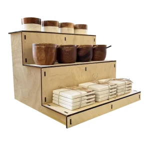 Wooden Stepped Display Stand Multi Layer Display Shelf for Figures & Blind Boxes Step Storage Rack for Live Streaming