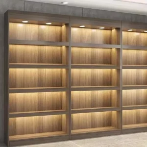 Wooden Store Display Shelving System Light Duty Goods Rack For Convenience Stores Retail Shops Supplier