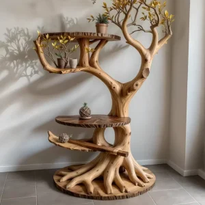 Wooden Tree Bookshelf and Wall Book Display Stand for Preschool Classroom