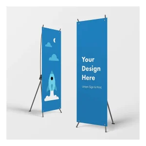 X Frame Banner Stands Promotion X Banner Stand Display Advertising Reinforced Adjustable Tripod Banner Printing