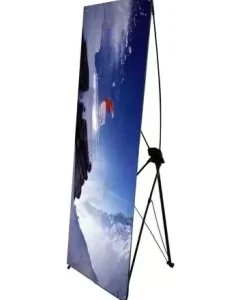 X shaped Aluminum Digital Printing Roll up Poster Display Stand Waterproof & Eco Friendly Easy Carry for Trade Shows B