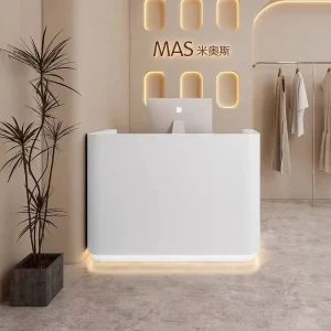 YS-0132现代粉色定制木质接待柜台 适用于美容院酒店商场学校和健身房